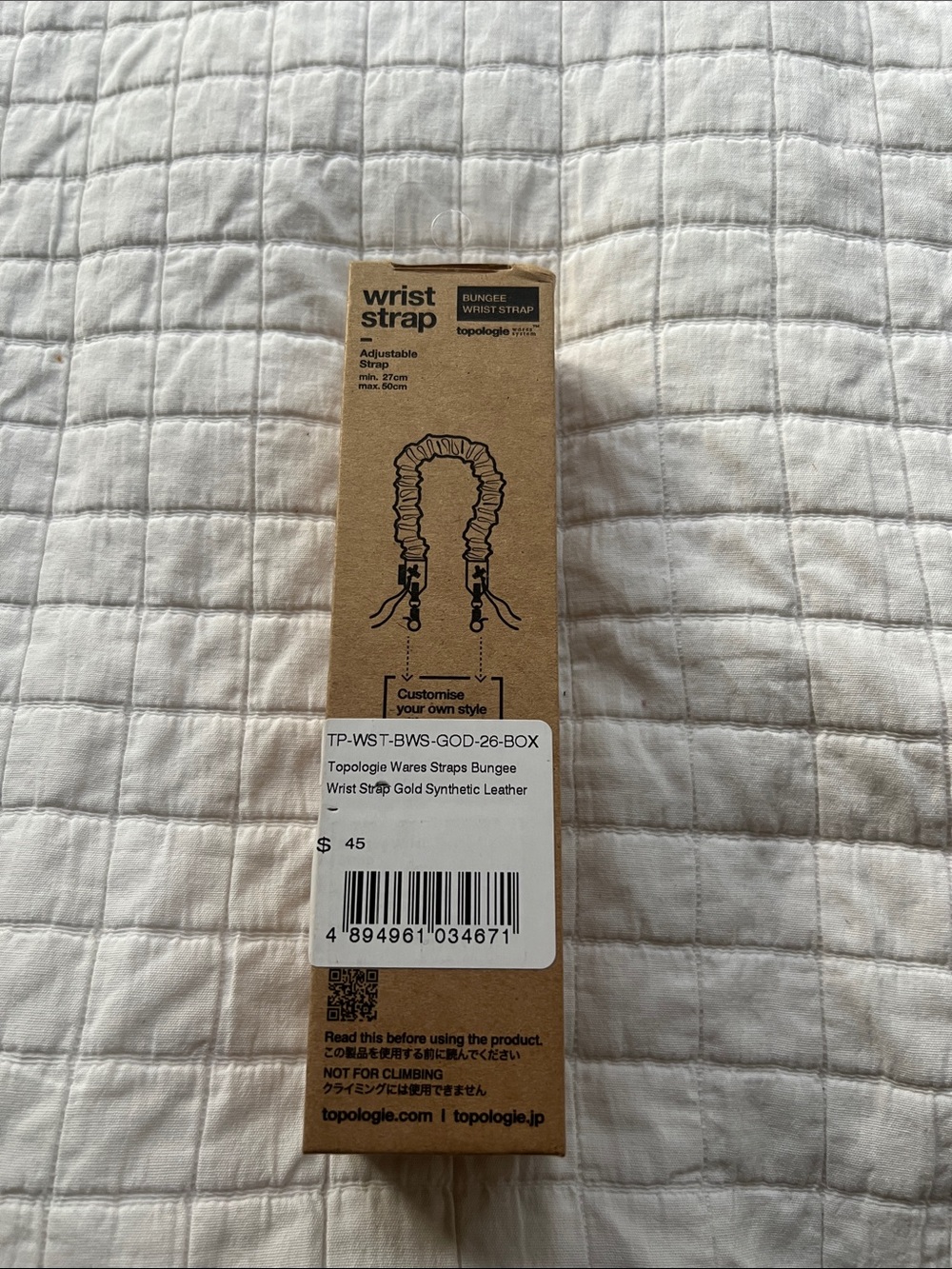 Topologie Gold Synthetic Leather Bungee Wrist Strap - Picture 2 of 4